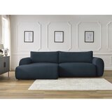 Bobochic Paris Tamno plava sklopiva kutna garnitura od samta (s lijevim kutom) Lucien – | shoptok.hr