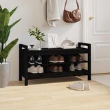  Klupa za hodnik Crna 110x40x60 cm od masivne borovine | shoptok.hr