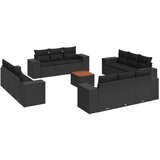  13-dijelni set vrtnih sofa s jastucima poliratan crni | shoptok.hr