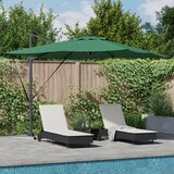vidaXL Kantilever Roma senčnik z LED-ji Zelen 286x285x270 cm Aluminij | Shoptok.si