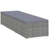 vidaXL Ležalnik z blazino poli ratan sive barve - - Siva - 1,9 - 195 x 60 x 31 cm - 2025--Uvoz_4 | Shoptok.si