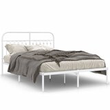  The Living Store Kovinski posteljni okvir z vzglavjem bel 140x200 cm - Posteljni Okvir, (21495699) | Shoptok.si