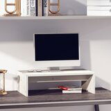 The Living Store Stojalo za zaslon belo 50x27x15 cm trdna borovina - Stojalo Za Zaslon, (21375369) | Shoptok.si