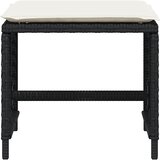  Vrtni taburei s jastucima 4 kom crni 41x41x36 cm od poliratana Crna | Shoptok.si