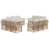  Zunanja garnitura za sedenje 12 pcs Naravna in krem bela, (5000270398) | Shoptok.si