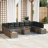 vidaXL set 11-delnega vrtnog kavča z blazinami temno siva poli ratan, (22092664) | Shoptok.si