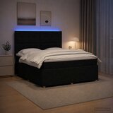  LED okvir za krevet s madracem Crna 160 x 200 cm Tkanina | shoptok.hr