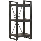 Police za knjige s 3 razine crne 40x30x80 cm masivno drvo manga | shoptok.hr