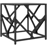 vidaXL Stolić za kavu s crnom staklenom površinom 40x40x41 cm čelik | shoptok.hr