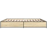  Okvir za krevet boja hrasta 180x200cm konstruirano drvo i metal | shoptok.hr