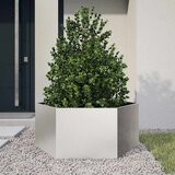 Maison Chic Vrtno korito - Greda - Cvetlični Lonec šestkotnik 104x90x45 cm nerjavno jeklo, (21789786) | Shoptok.si