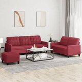  3-dijelni set sofa s jastucima boja vina od umjetne kože | shoptok.hr