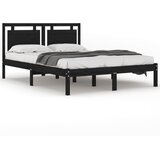  Okvir za krevet od masivne borovine crni 200 x 200 cm | shoptok.hr