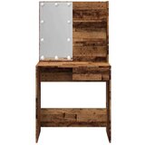 vidaXL toaletni stol s LED-om staro drvo 74,5x40x141 cm | shoptok.hr