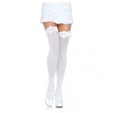 Leg Avenue Samostoječe nogavice Pentlja bele | Shoptok.si