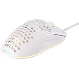 DELTACO GAMING Miš Ultra-Light Gaming , 6400 DPI, RGB, Gumeni side-grip, BIJELI | shoptok.hr