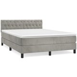 The Living Store Box spring postelja z vzmetnico svetlo siv 140x190 cm žamet - Box Spring Postelja, (21492991) | Shoptok.si