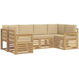  Set vanjskih sofa 5 pcs Bijela i Bež 245 x 128,5 x 73 cm | Shoptok.si