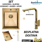  Zlatna INOX Sudopera sa slavinom izvlačeći tuš (SET) - SanDonna - HD4050R Cene