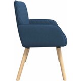  Dvosjed s nogama od punog drva 2-sjedalo Plava Lanena tkanina | shoptok.hr
