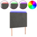 Maison Chic LED Posteljno vzglavje - Vzglavna omarica - Nočna omarica temno sivo 80x5x118/128 cm žamet, (21708802) Cene