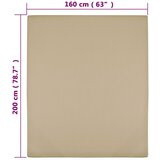  Plahta s gumicom od žerseja smeđesiva 160x200 cm pamučna | shoptok.hr