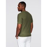 Ombre Structured knitted shirt for men - olive | Shoptok.si
