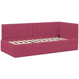  Kutni okvir kreveta boja crnog vina 90 x 200 cm Baršun | shoptok.hr