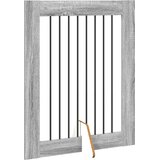  Vrata za pse s postoljem 4 pcs Siva sonoma 80 x 100 cm | Eponuda.com