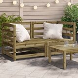 vidaXL Kutne vrtne sofe 2 kom 70 x 70 x 67 cm od impregnirane borovine | shoptok.hr