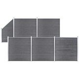 vidaXL set WPC ograda 5 kvadratnih + 1 kosa 965 x 186 cm sivi | shoptok.hr