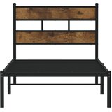  Metalni okvir kreveta bez madraca boja hrasta 75x190 cm | shoptok.hr