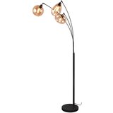 Tri O Crna/narančasta stojeća svjetiljka sa staklenim sjenilom (visina 200 cm) Lumina – | shoptok.hr