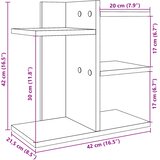  Organizator za stol crni 42 x 21,5 x 42 cm konstruirano drvo | shoptok.hr