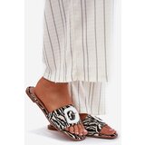 Boto Flat Ladies Sandals With Decorative Buckle Zebra Clariola | Shoptok.si