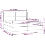  Krevet s oprugama i madracem svjetlosivi 200x200 cm baršunasti | shoptok.hr