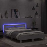vidaXL Okvir za krevet s uzglavljem i LED bijeli 140 x 200 cm | shoptok.hr