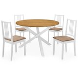 vidaXL Jedilna garnitura 5-delna mediapan bela | Shoptok.si