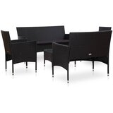 Maison Chic Seti vrtnega pohištva - Vrtna garnitura - Vrtni pohištvo set z blazinami 5-delna poli ratan črna, (21798401) | Shoptok.si