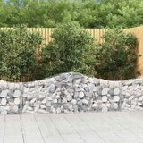 vidaXL obokana gabionska košara 3 kosi 200x30x60/80cm pocinkano železo | Shoptok.si