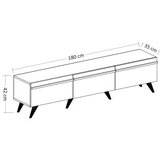 Hanah home tv polica amsterdam style travertine black