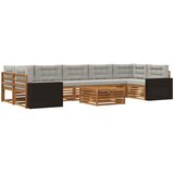  Set vanjskih sofa 8 kom. Prirodna i svjetlosiva Smeđa | shoptok.hr