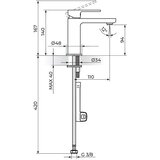 Rosan S2 Black baterija za lavabo – hladna voda 254101B