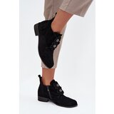 Zazoo Suede Women's Loafers with Decorative Flowers 3080 Black | Shoptok.si