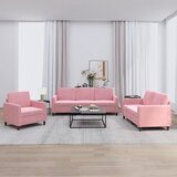  3-dijelni set sofa ružičasti baršunasti | shoptok.hr