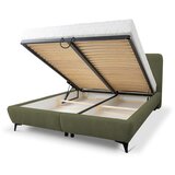 Makamii Zeleni tapecirani bračni krevet s prostorom za odlaganje s podnicom 160x200 cm Makapu – | shoptok.hr