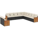  11-dijelni set vrtnih sofa od poliratana s jastucima crni | shoptok.hr