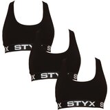 STYX 3PACK women's bra sport black cene