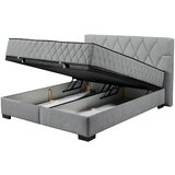 MID.YOU POSTELJA Z VZMETNICO 160 cm x 200 cm , tekstil, leseni material antracit | Shoptok.si