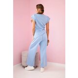 Kesi Włoski Set asymmetrical blouse + pants blue | Shoptok.si